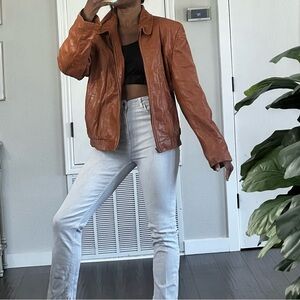 Adler leather bomber jacket tan size 42 (medium/large )